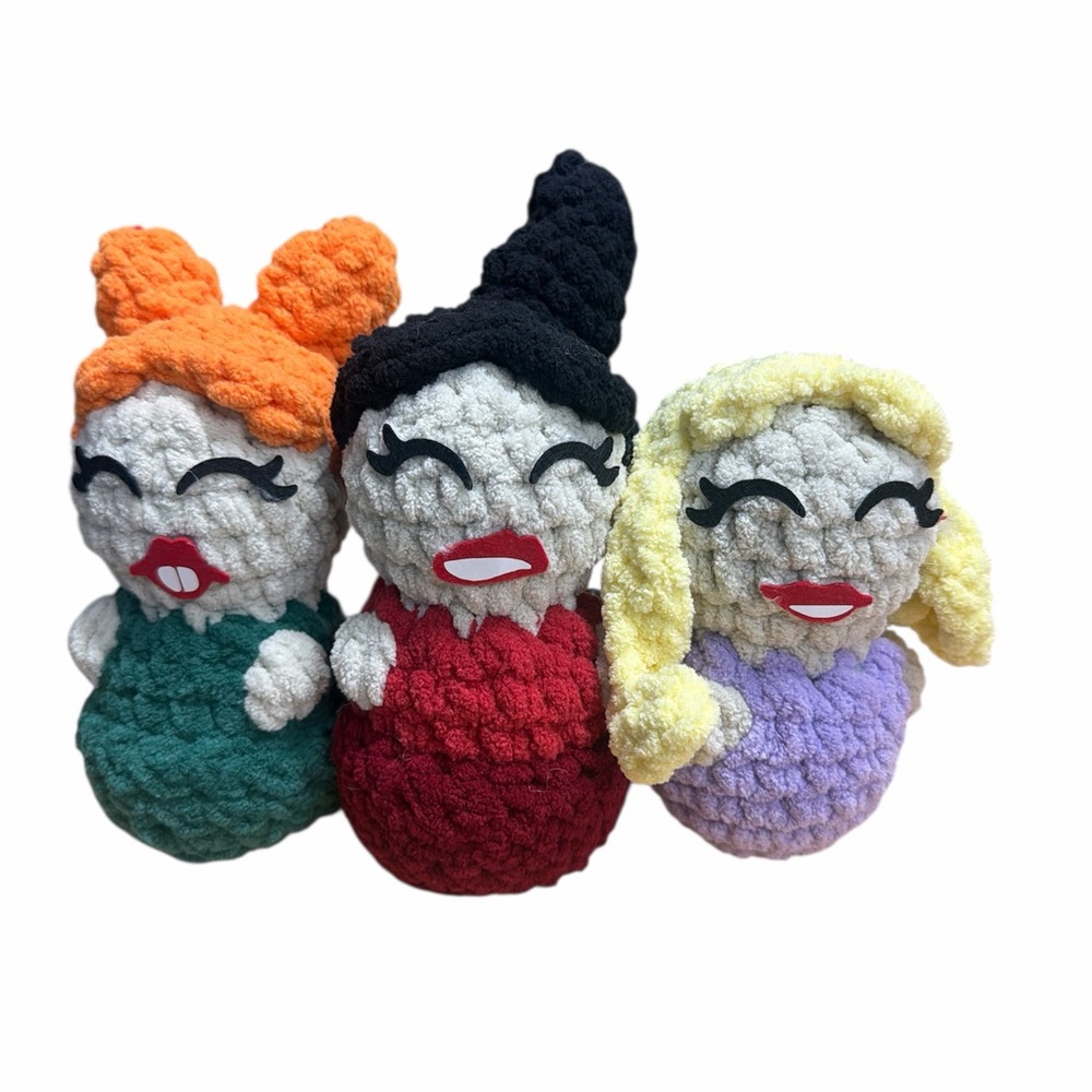 Sisters  set of the 3 Handmade Crochet Dolls
